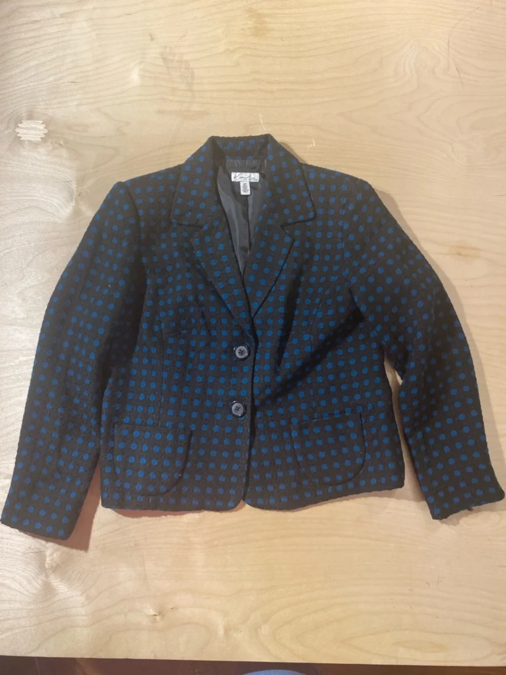 Kim Rogers Blue Dot Acrylic Blend Blazer - Navy/Blue 12P (RC)